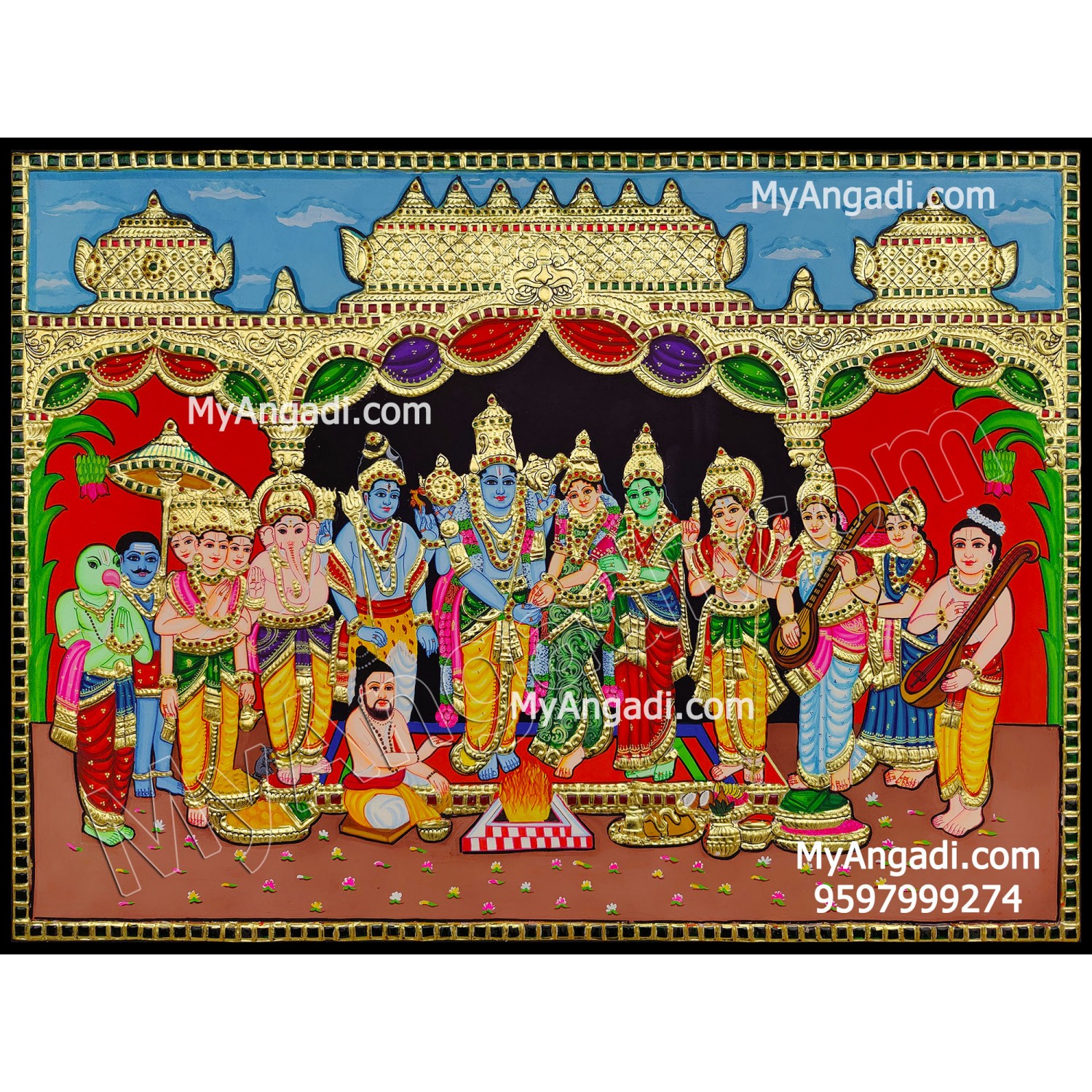 Srinivasa Kalyanam Tanjore Painting Buy Tanjore Paintings Online