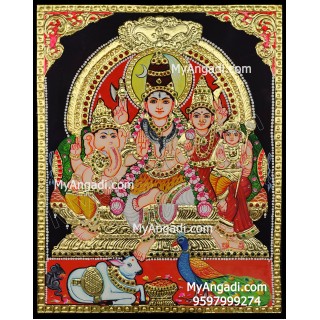 Shivan Family Tanjore Painting