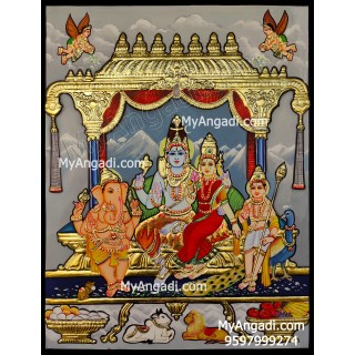 Shiva Family Tanjore Painting