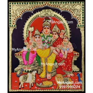 Shivan Family Tanjore Painting