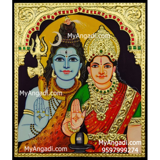 Sivan Parvathi Tanjore Painting