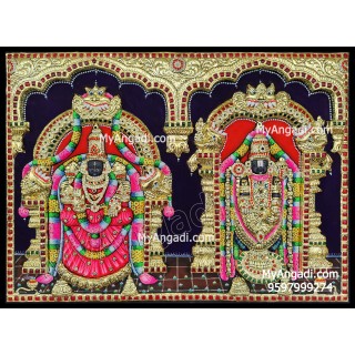 Balaji and Thaayar Tanjore Painting