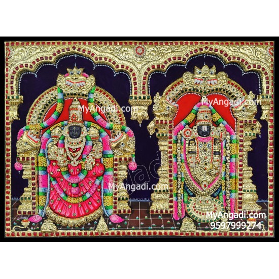 Balaji and Thaayar Tanjore Painting Balaji and Thaayar Tanjore Painting