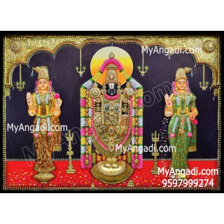 3D Balaji Sridevi bhoodevi Tanjore painting