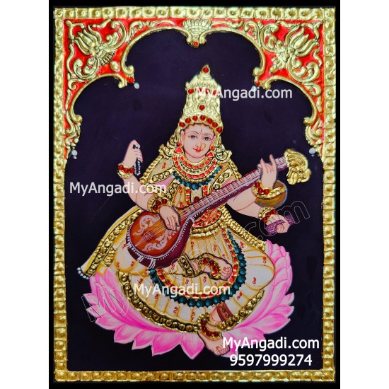 Saraswathi Tanjore Painting