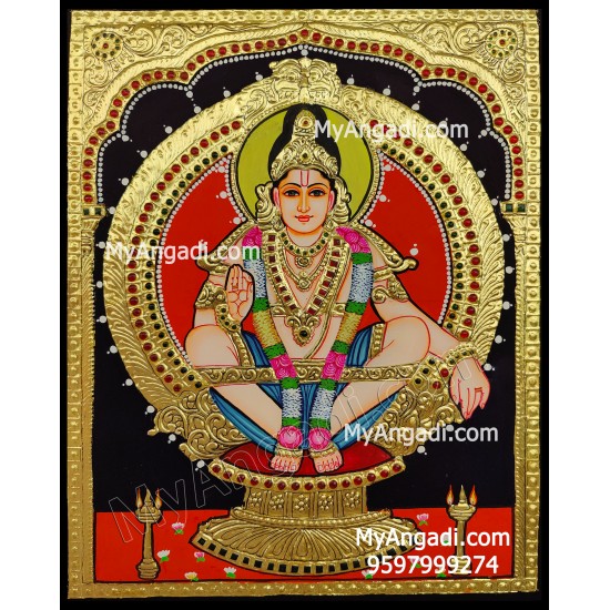 Iyyappa Swamy Tanjore Painting