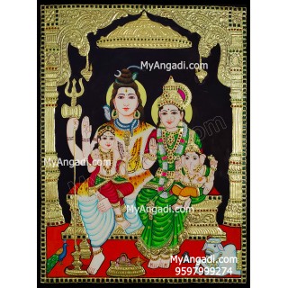 Shivan Family Tanjore Painting