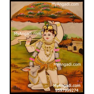 Govardhana Krishna Tanjore Painting