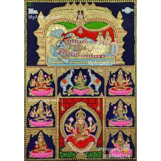 Ranganathar with Ashtalakshmi Tanjore Painting