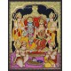 Ram Darbar - Ram with Sita, Hanuman, Lakshmanan Bharathan and Shatrughna Tanjore Painting