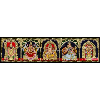 Panel Balaji Lakshmi Murugan Ganesha Saraswathi Tanjore Painting