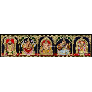 Panel Balaji Lakshmi Murugan Ganesha Saraswathi Tanjore Painting