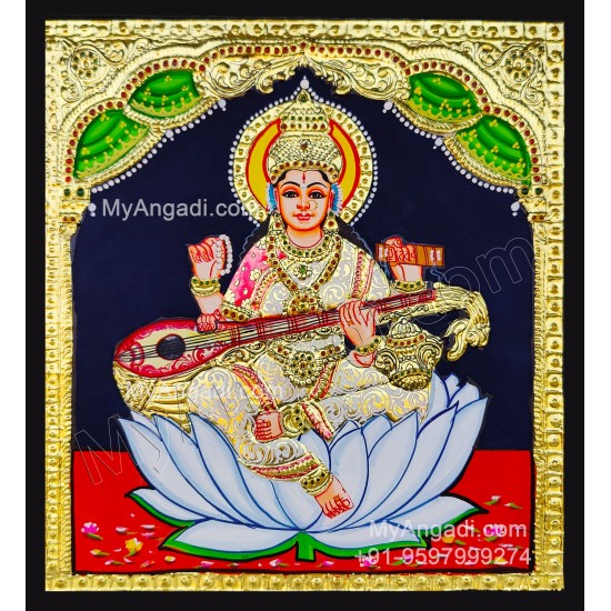 Saraswathi Tanjore Painting Saraswathi Tanjore Painting