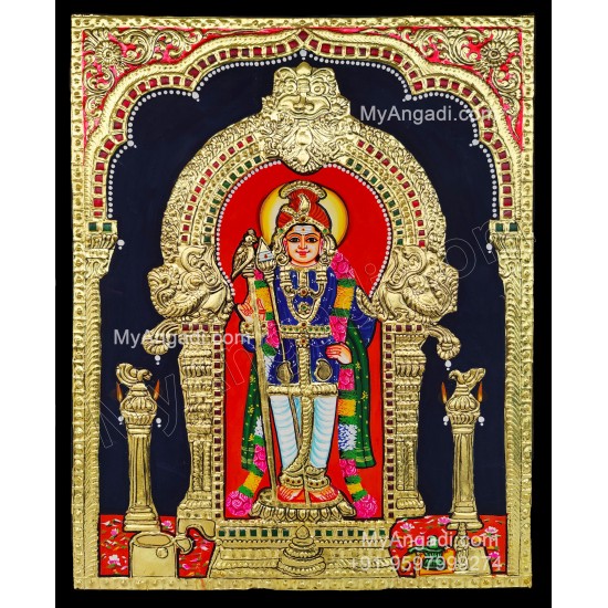 Palani Raja Alangara Murugan Tanjore Painting