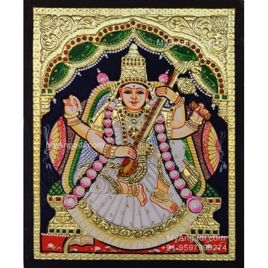 Saraswathi Tanjore Painting