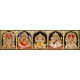 Balaji, Lakshmi, Ganesha, Saraswathi and Hanuman- 5 Panel Tanjore Painting