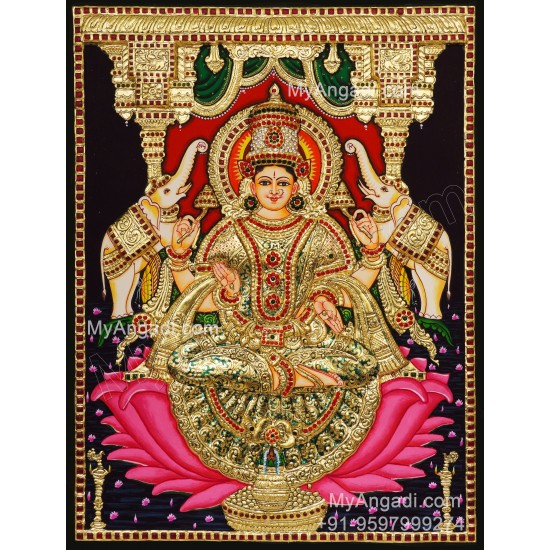 Gajalakshmi 2d Tanjore Painting