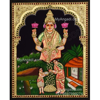 Kanakadhara Lakshmi Tanjore Painting