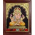 Left Trunk Ganesha Tanjore Painting