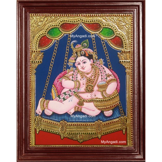 Butter Krishna Tanjore Painting Butter Krishna Tanjore Painting