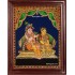 Krishna Combing Radha Hair Tanjore Painting