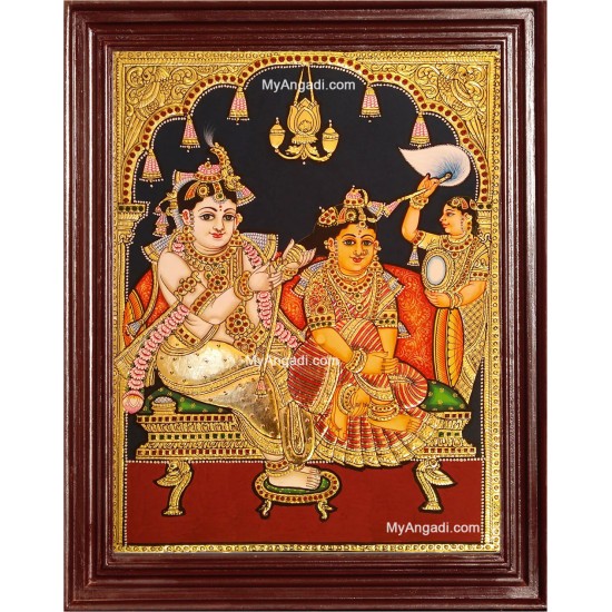 Jada Krishna Tanjore Painting Jada Krishna Tanjore Painting