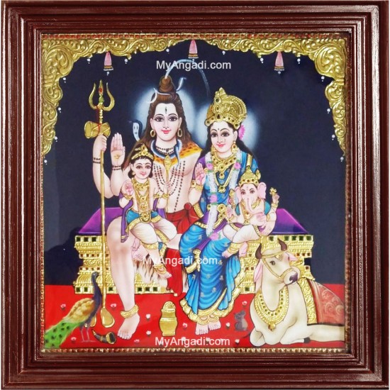 Shiva Parivar Tanjore Painting