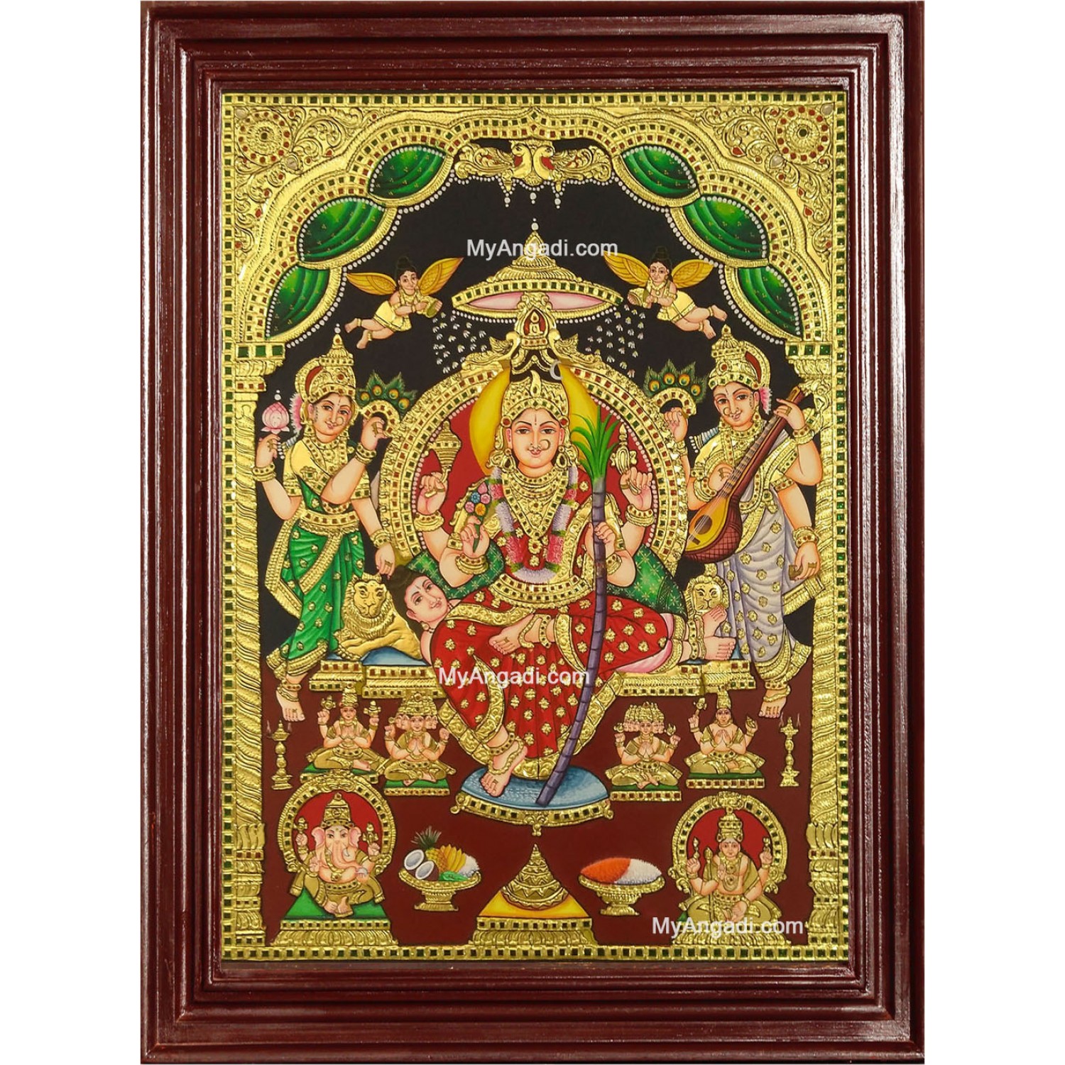 Sri Raja Rajeswari Tanjore Painting
