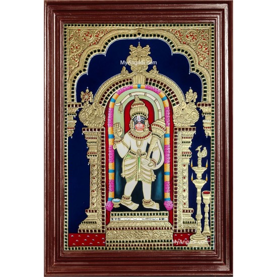 Ashtamsa Varadha Hanuman Tanjore Painting