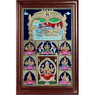 Ranganathar with Ashtalakshmi Tanjore Painting