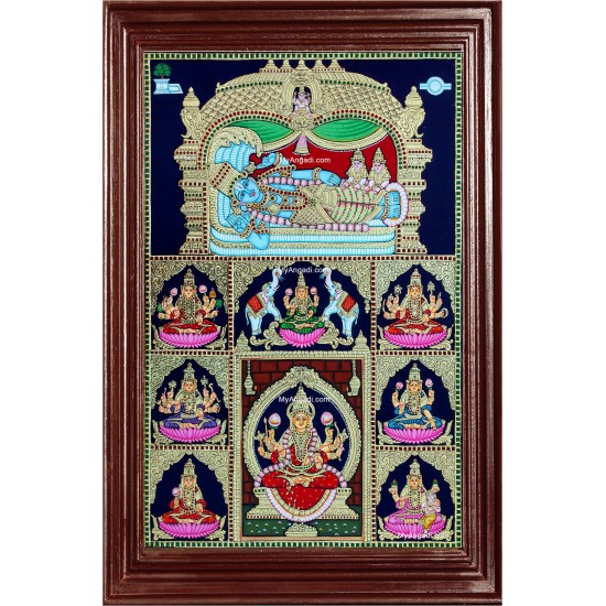 Ranganathar with Ashtalakshmi Tanjore Painting