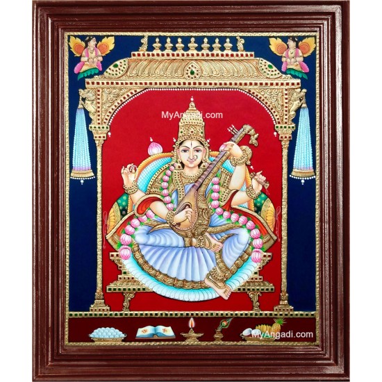 Saraswathi Tanjore Painting Saraswathi Tanjore Painting