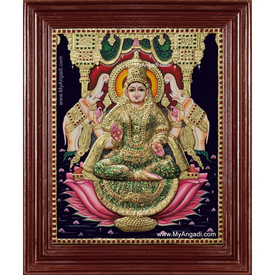 Shree Gaja Lakshmi Tanjore Painting