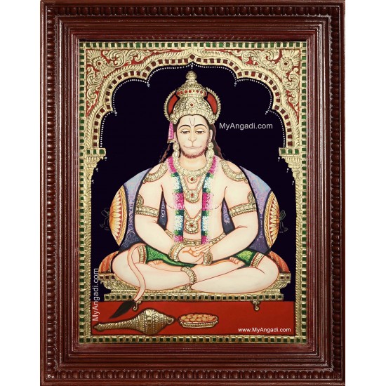 Sri Hanuman Semi Embossed Tanjore Painting Sri Hanuman Semi Embossed Tanjore Painting