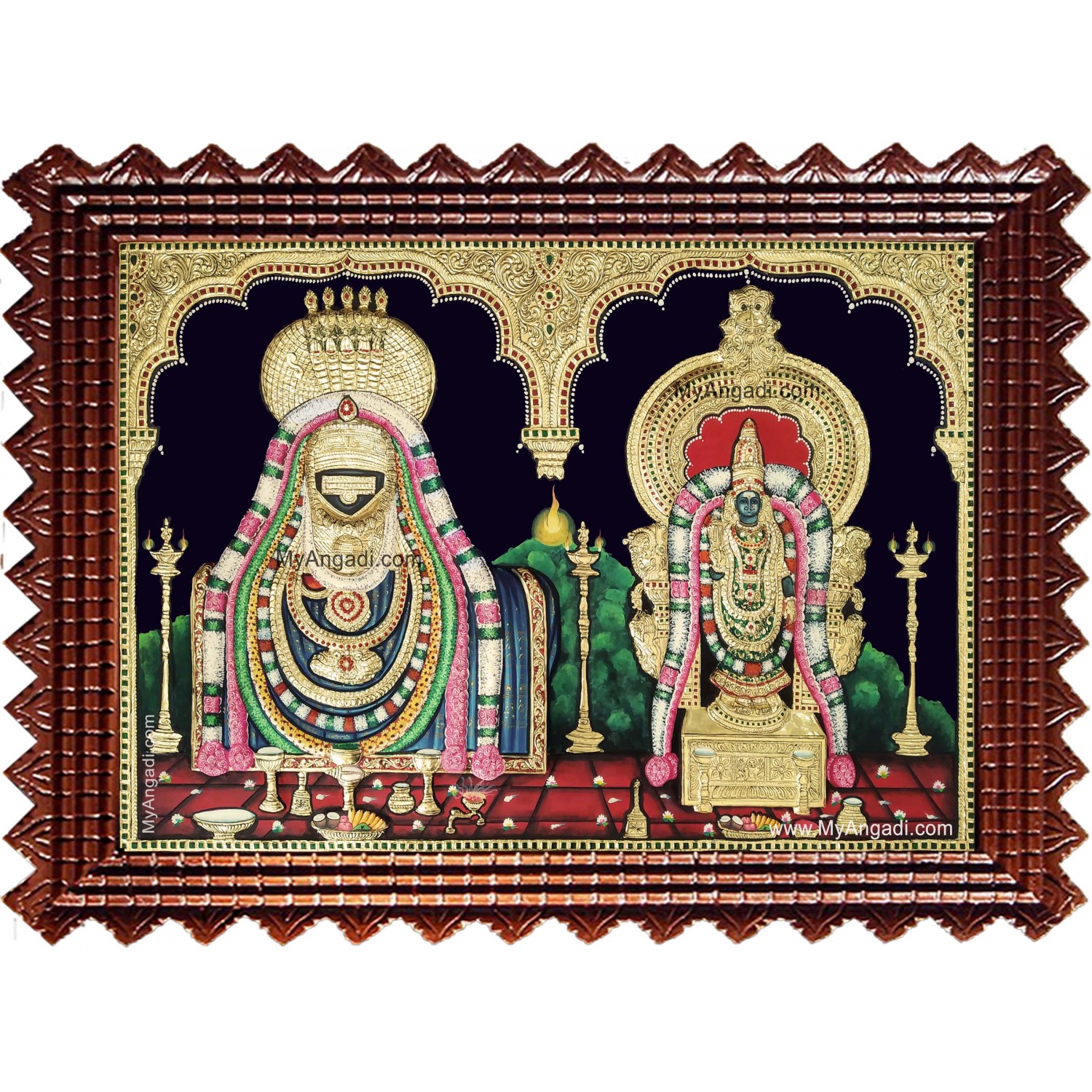 Arunachaleswarar Abhitha Kujambal Embossed Tanjore Painting Buy