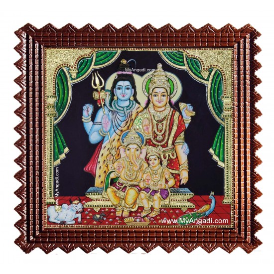 Shiva Family Tanjore Painting