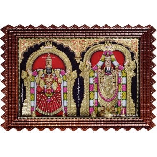 Balaji Padmavati Amman Tanjore Painting Balaji Padmavati Amman Tanjore Painting