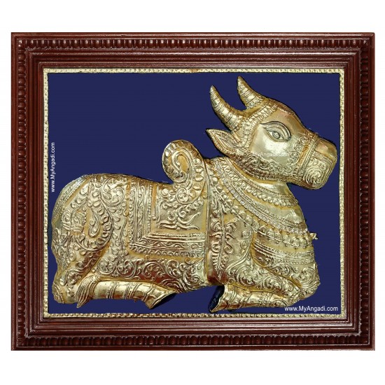 Nandhi Bagavan Shiva Vehicle Tanjore Painting