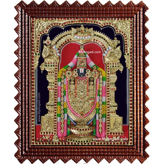 Tirupati Balaji 3d Embossed Tanjore Painting