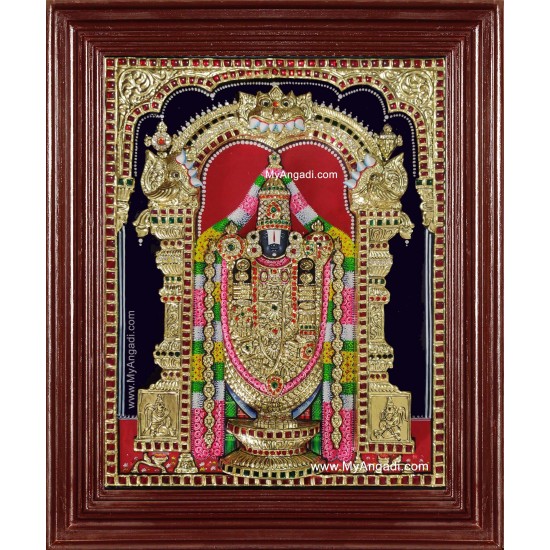 Tirupati Balaji 3d Embossed Tanjore Painting