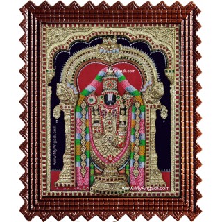 Tirupati Balaji 3d Embossed Tanjore Painting