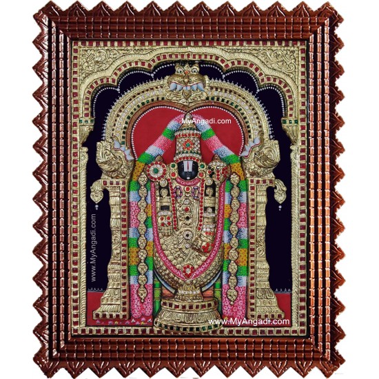 Tirupati Balaji 3d Embossed Tanjore Painting