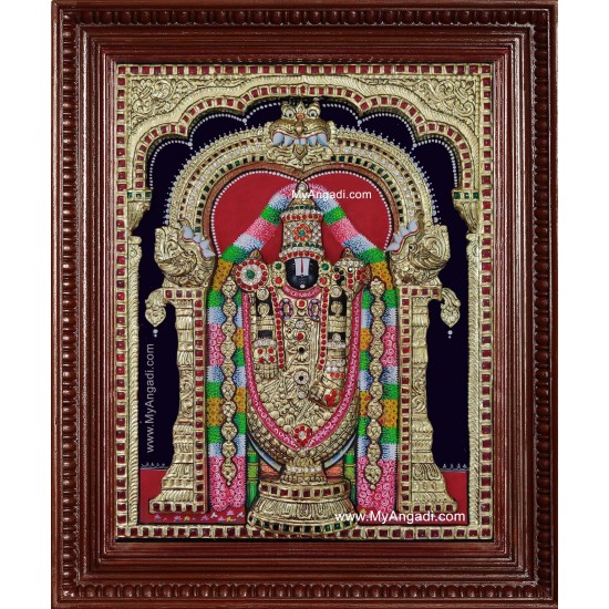 Tirupati Balaji 3d Embossed Tanjore Painting