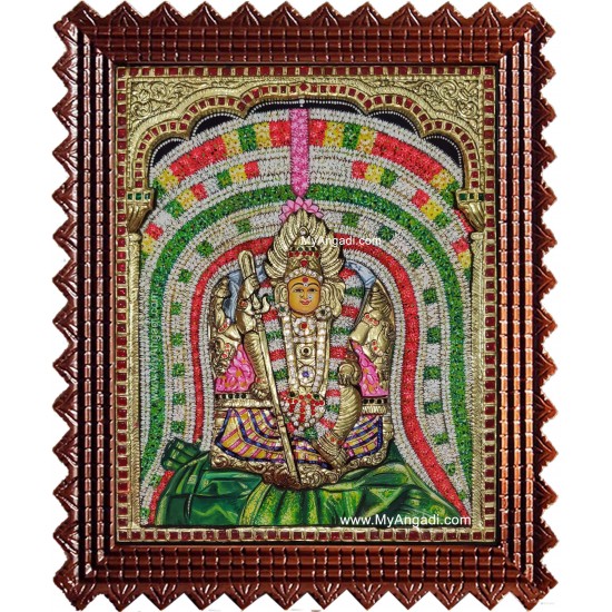 Sellandiamman 3d Embossed Tanjore Painting Sellandiamman 3d Embossed Tanjore Painting