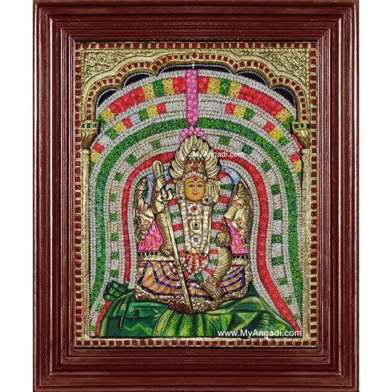 Sellandiamman 3d Embossed Tanjore Painting