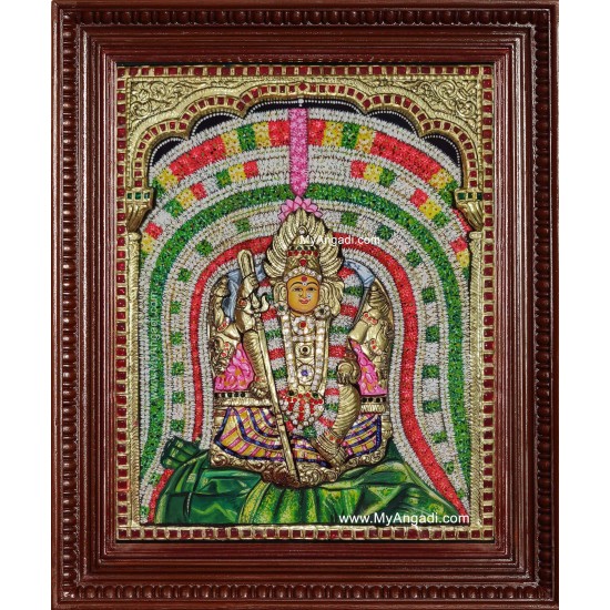 Sellandiamman 3d Embossed Tanjore Painting