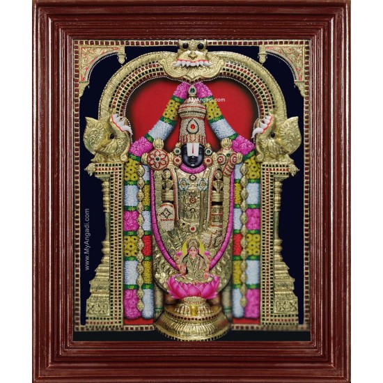 Tirupati Balaji Lakshmi 3d Embossed Tanjore Painting