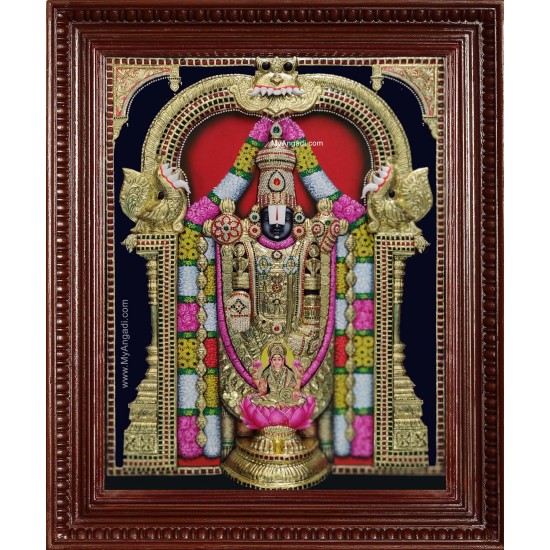 Tirupati Balaji Lakshmi 3d Embossed Tanjore Painting