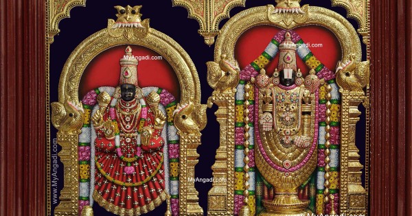 Tirupati Balaji Padmavati Lakshmi 3D Embossed Tanjore Painting Online, Buy  Tirupati Balaji Padmavati Lakshmi 3D Tanjore Paintings Online