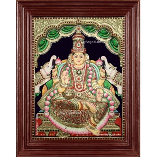 Gaja Lakshmi 3d Embossed Tanjore Painting